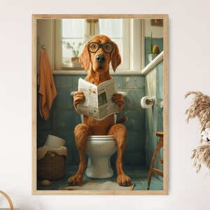 Lámina artística humorística para el baño - Decoración divertida para el baño - Arte mural para el baño de invitados - Idea de regalo para inauguración de la casa
