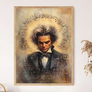 Ludwig van Beethoven Portrait Art Print, Timeless Composer and Musical Legacy