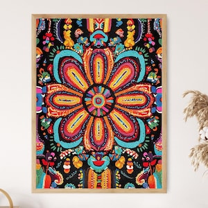 Choctaw Beadwork Art Print, Native American Designs, Bright Colors, Traditional Ceremonial Pattern