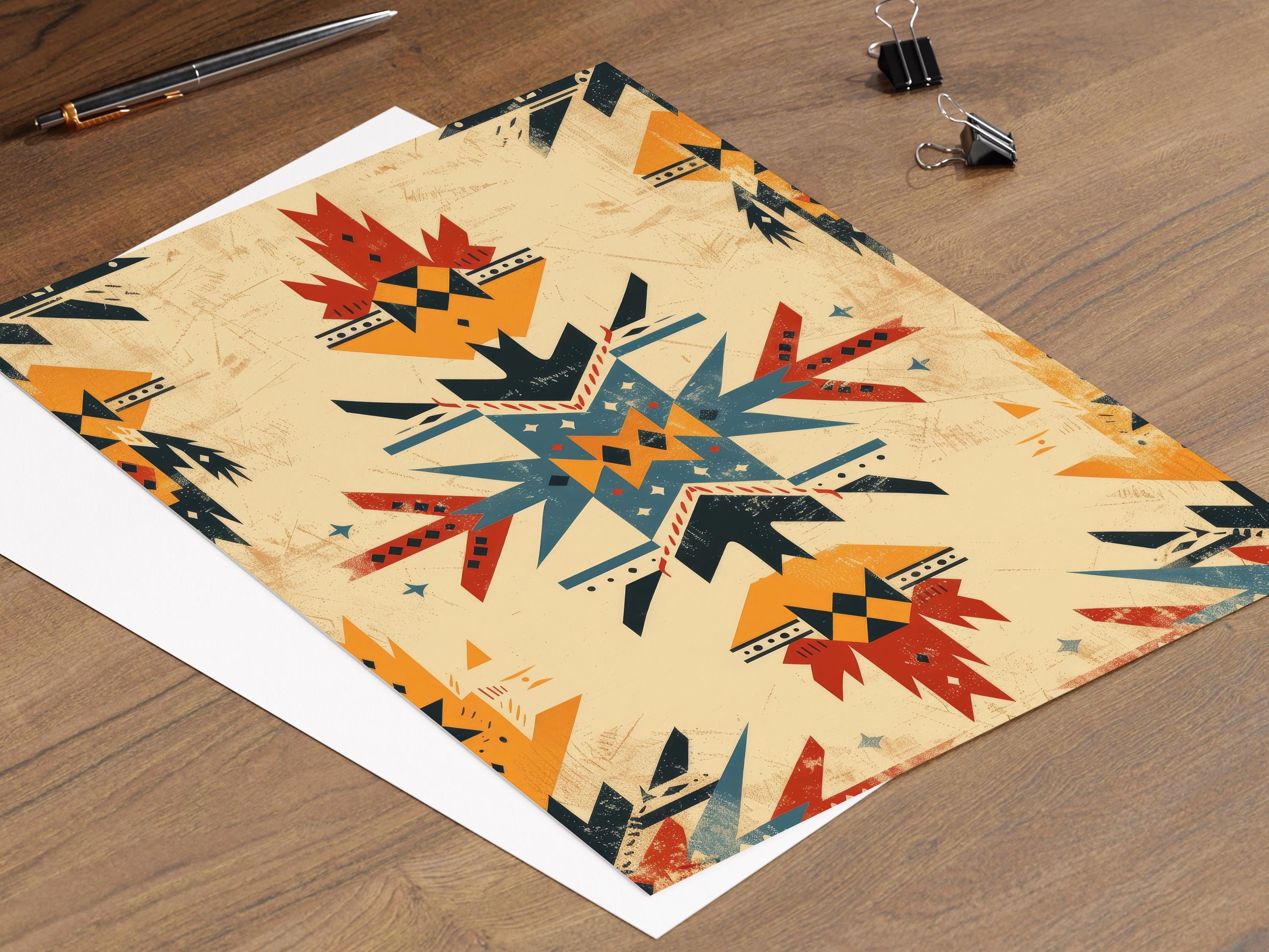 Navajo Pattern Art Print, Southwestern Decor, Wall Art for Home
