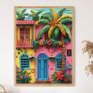 Colors of Puerto Rico, Tropical Paradise Art, Home Office Decor, Souvenir Gift