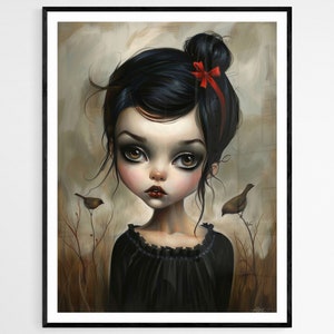 Princesa de los pájaros Impresión de bellas artes / Cartel lowbrow