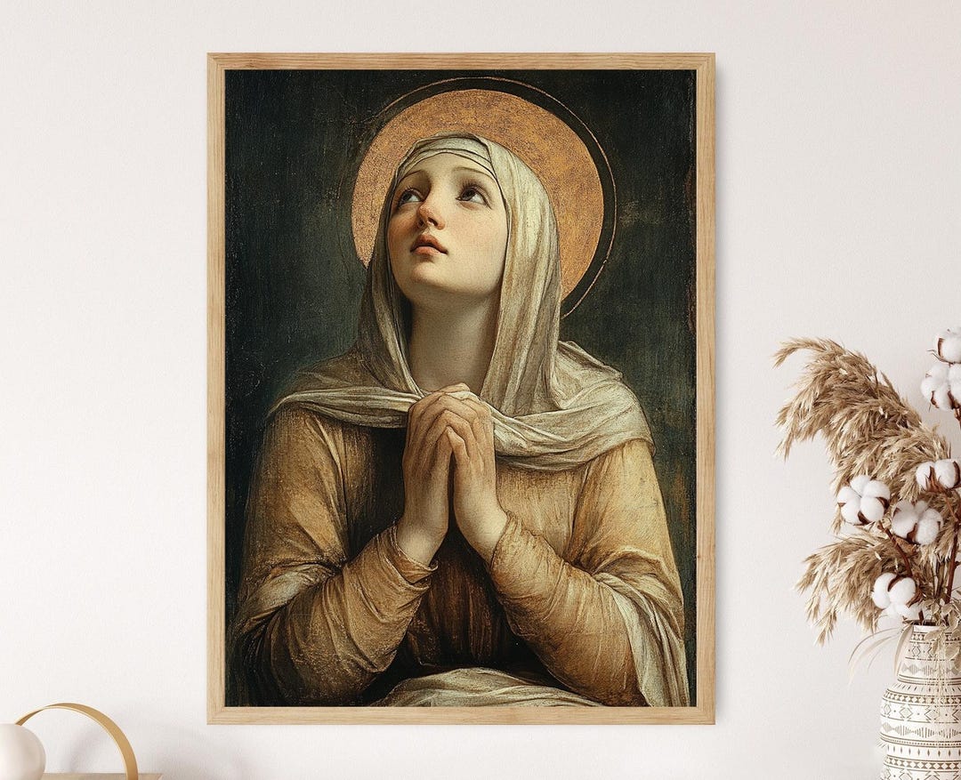 Saint Catherine of Siena in Prayer, Medieval Catholic Saint, Sacred ...