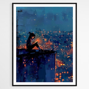 Glowing Reads Fine Art | Unique Art Print | Great for Book Lovers