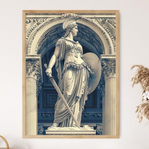 Athena Statue Art Sculpture - Greek Goddess Decor, Marble Replica, Home Office Decoration, Mythology Figurine