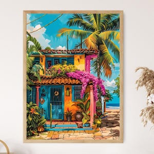 Charming Puerto Rico Vintage Print, Retro Island Poster, Room Art, Perfect Travel Gift