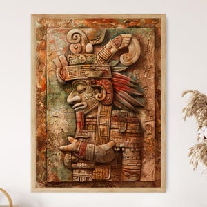 Mayan Art Print, Intricate Ancient Civilization Wall Decor, Perfect Educational Home Accent, Unique Housewarming Gift