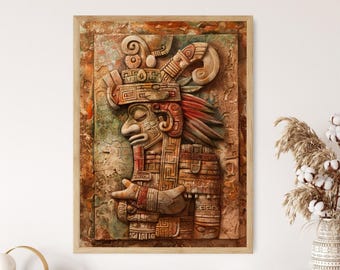 マヤのアートプリント：精巧な古代文明の壁装飾 - Etsy 日本