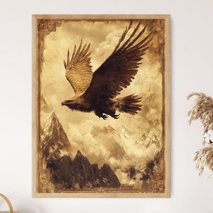 Roc Bestiary Illustration, Giant Mythical Bird, Medieval Fantasy Art Print