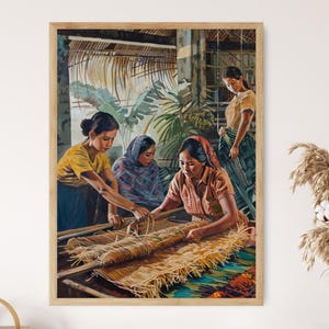 Filipina Weaver Women Print, Traditional Textile Artist Wall Art, Cultural Decor, Unique Housewarming Gift
