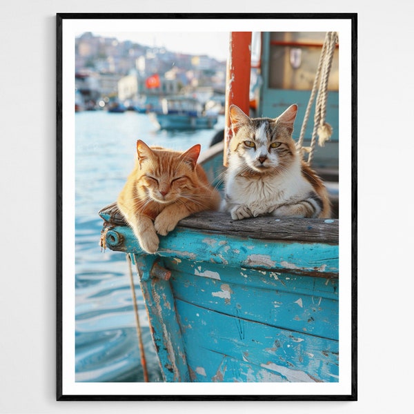 Cats of Istanbul Photo, Artistic Alley Cats Print, Unique Home Decoration, Cat-Themed Birthday Present