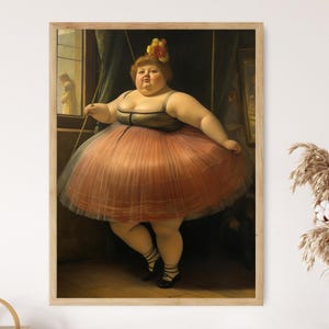 Ballet Serenity / Impresión artística humorística sobre el cuerpo positivo / Bellas artes caprichosas para la decoración del hogar / Idea de regalo de arte de pared empoderante