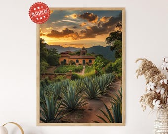 Mexican Hacienda Art Print - Vibrant Wall Decor, Perfect for Home Accent & Housewarming Gift