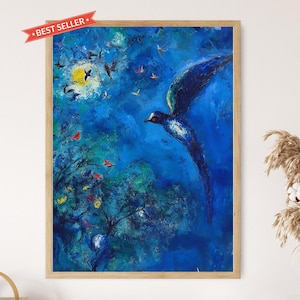 Wild Blue Yonder: pintura surrealista inspirada en Marc Chagall