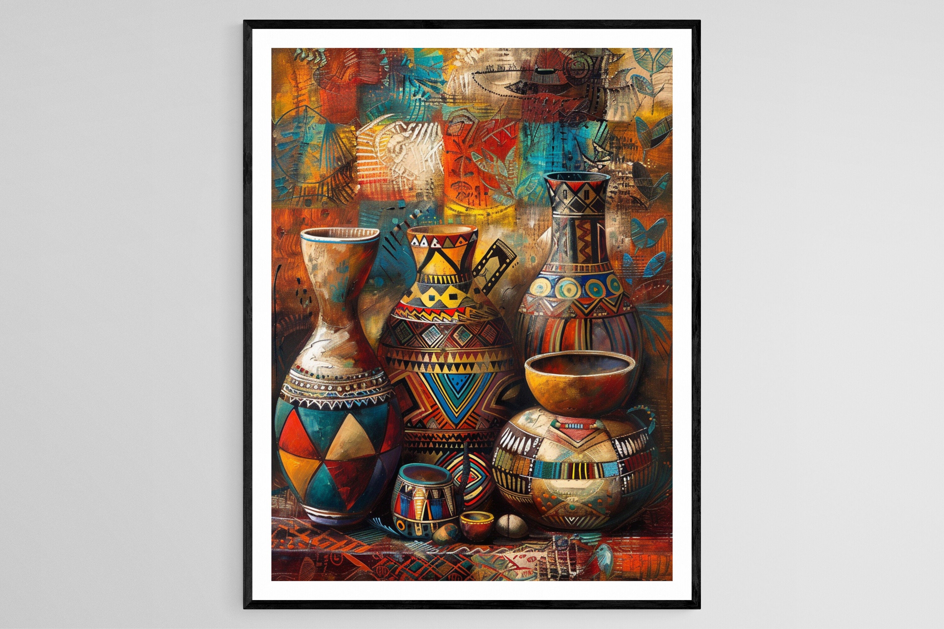 Colorful African Ceramic Pottery, Traditional Art Print - Etsy