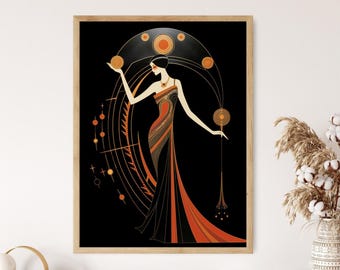 Impression de femme art déco : beaux-arts de style Gatsby