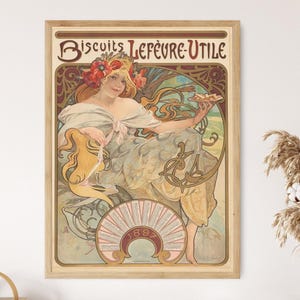 Biscuits Lefevre-Utile, 1896, Alphonse Mucha Print