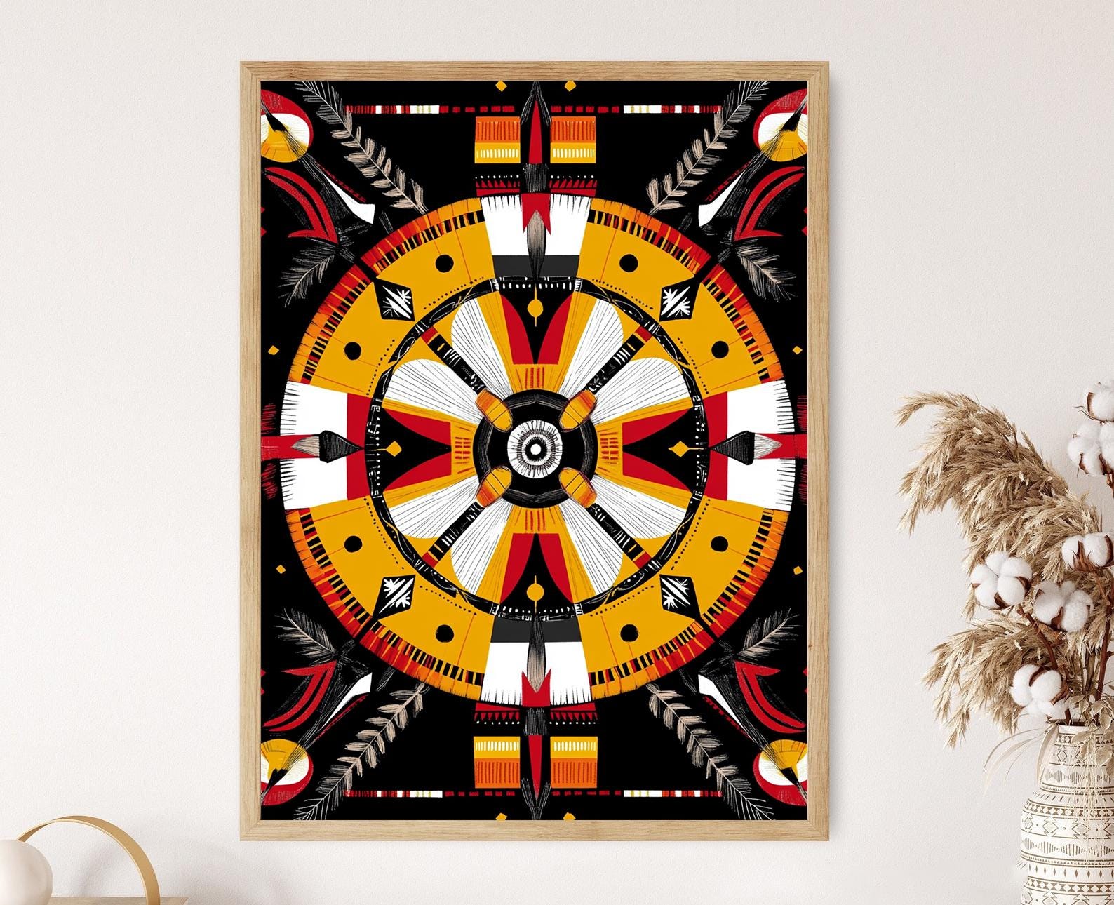 Lakota Medicine Wheel Art Print: Native American Spiritual Decor