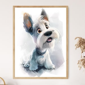 Scottish Terrier Giclée Print – Charming Dog Illustration for Home Decor, Perfect Pet Lover Gift