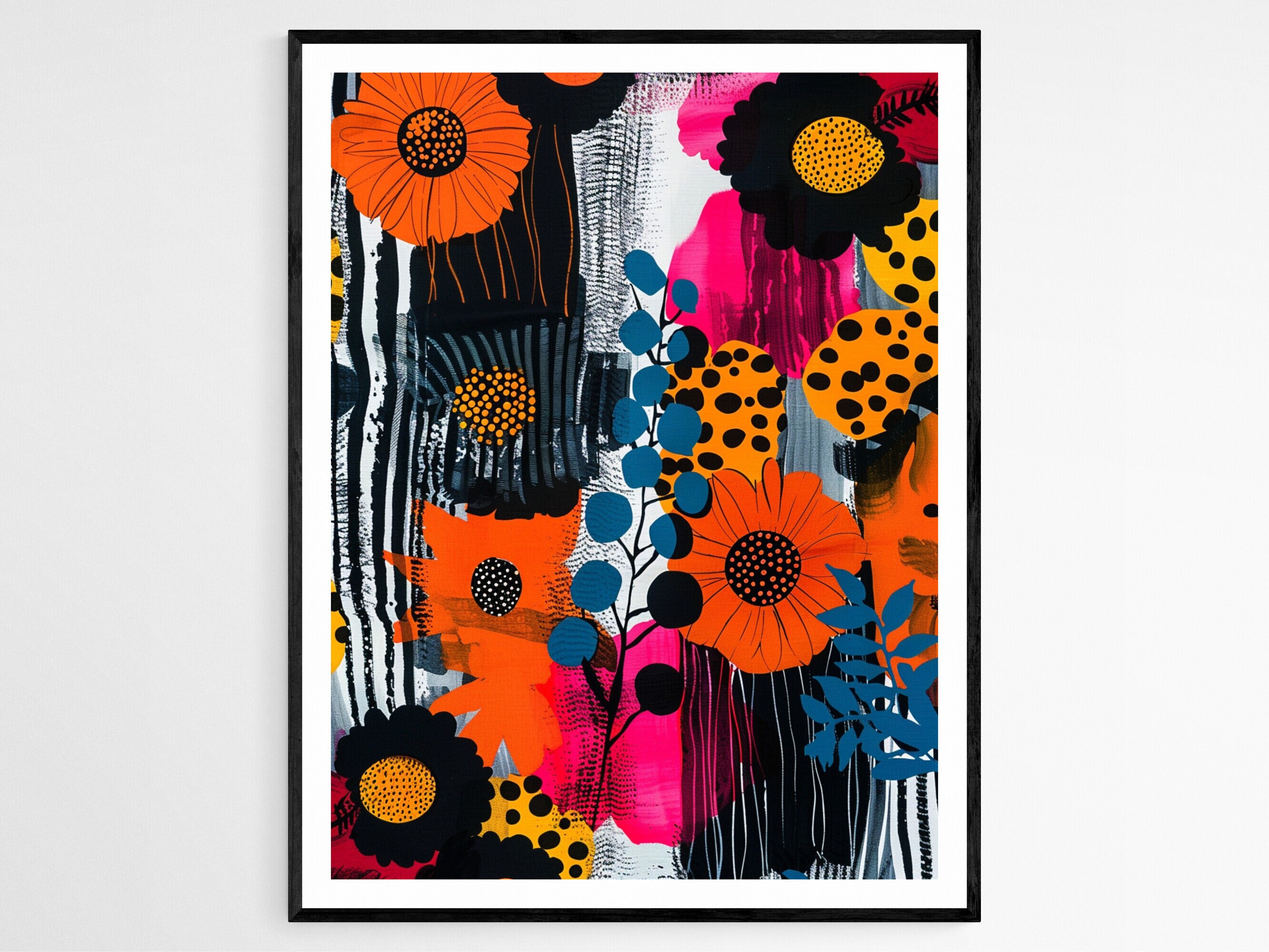 フィンランドの花柄アートプリント：スカンジナビアのインテリア