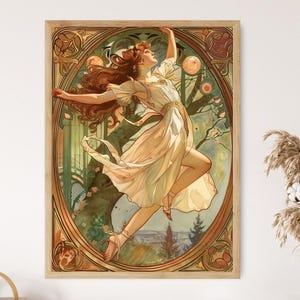 Art Nouveau Alphonse Mucha Style Print, Ornate Home Gallery Piece, Aesthetic Room Decor, Unique Housewarming Present