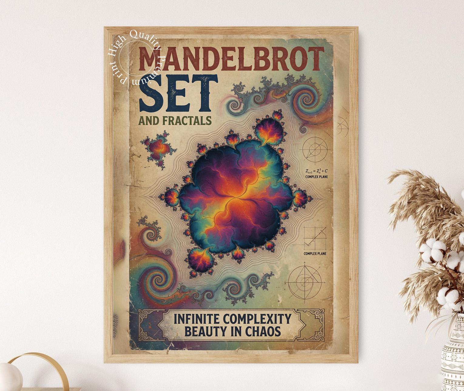 Mandelbrot Set and Fractals Infographic, Chaos Theory Mathematics