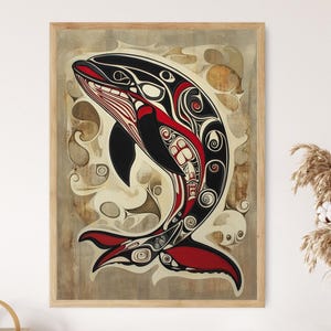 Haida Killer Whale Art Print, Formline Style, Family and Community