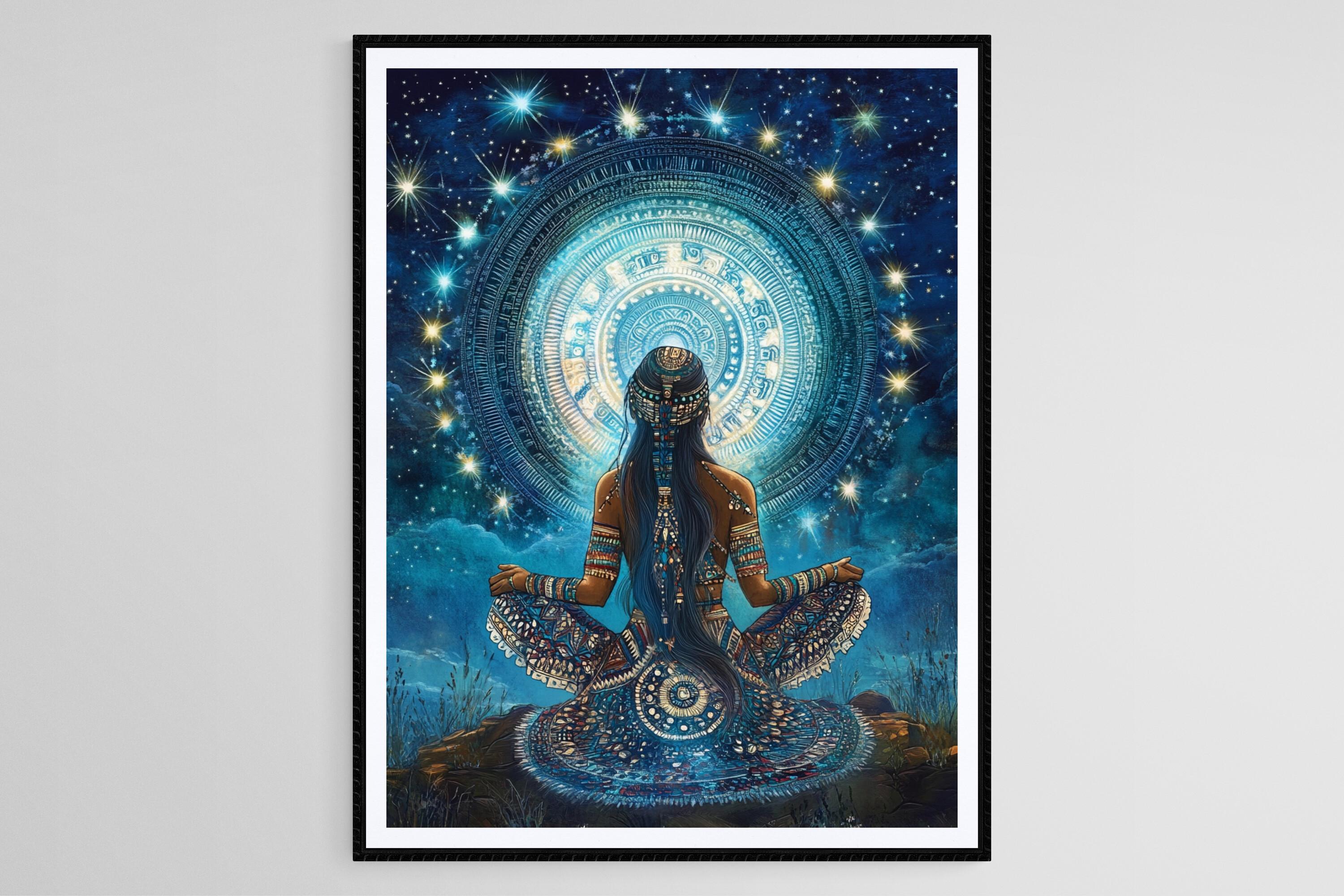 Coyolxauhqui Art Print, Aztec Moon Goddess and Lunar Cycle - Etsy