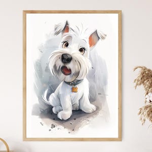 Scottish Terrier Illustration – Handcrafted Scottie Dog Art for Living Room, Unique Gift for Dog Lovers