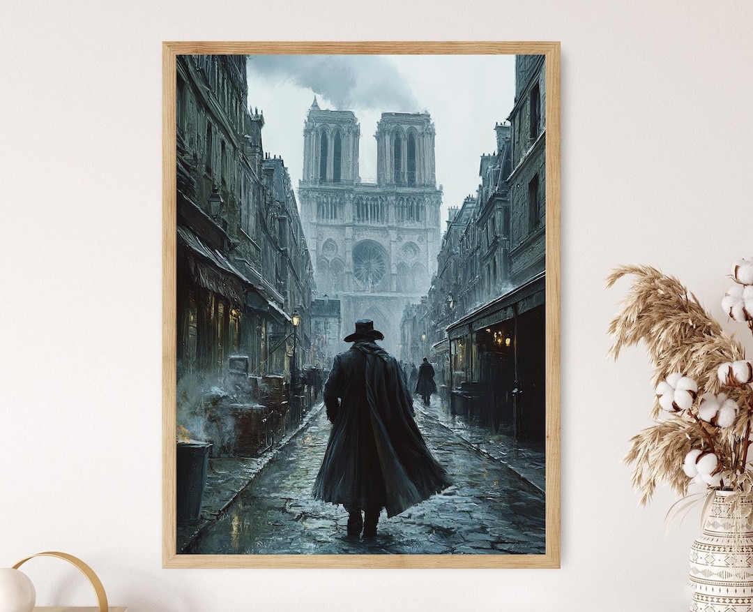 Les Misérables Art Print, Jean Valjean in Paris, French Literature