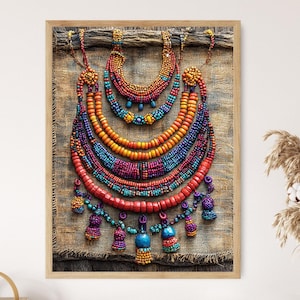 Zulu Beadwork Art Print, Traditional Jewelry and Craft