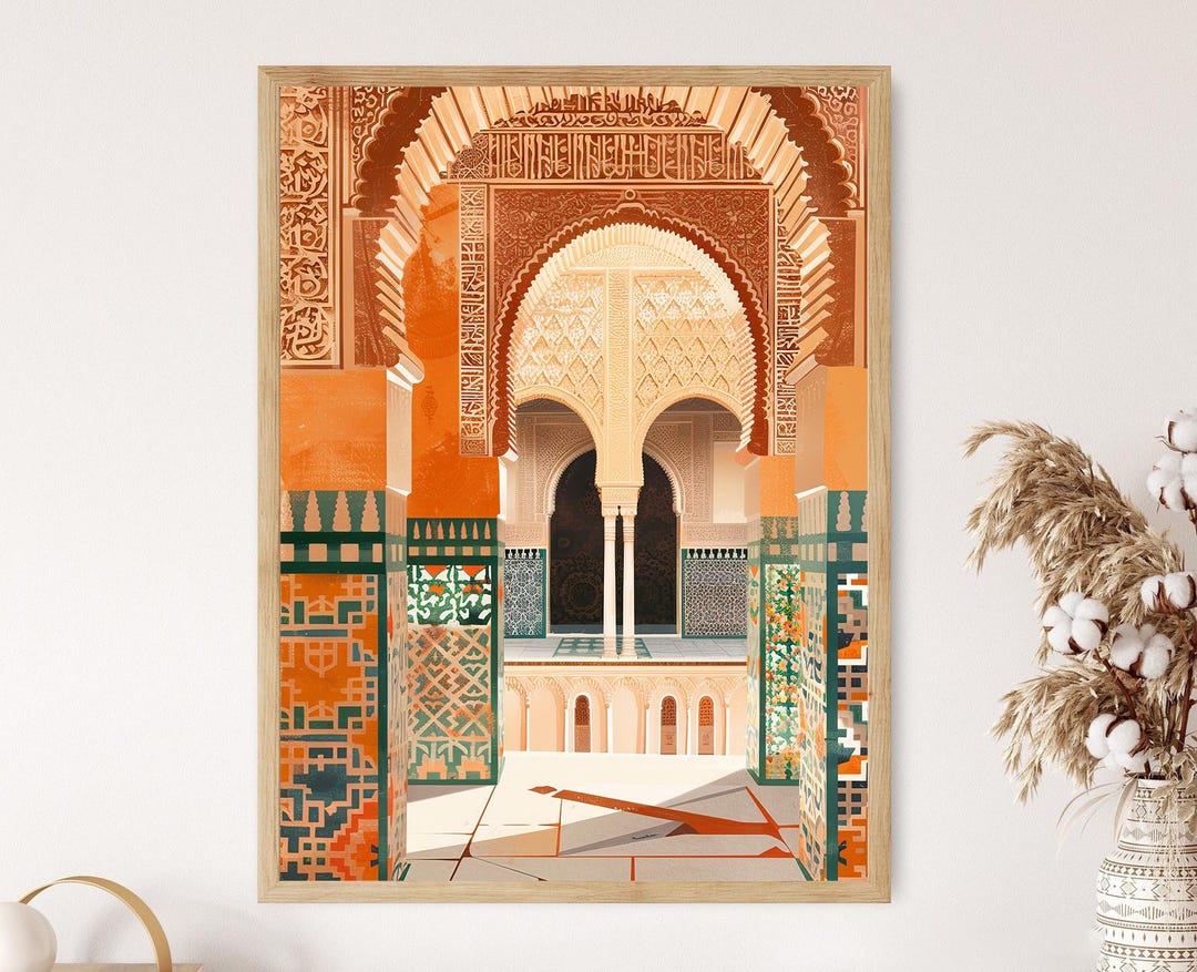 Moorish Architecture Painting, Spanish Islamic Influence - Etsy