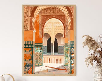 Moorish Architecture Painting, Spanish Islamic Influence