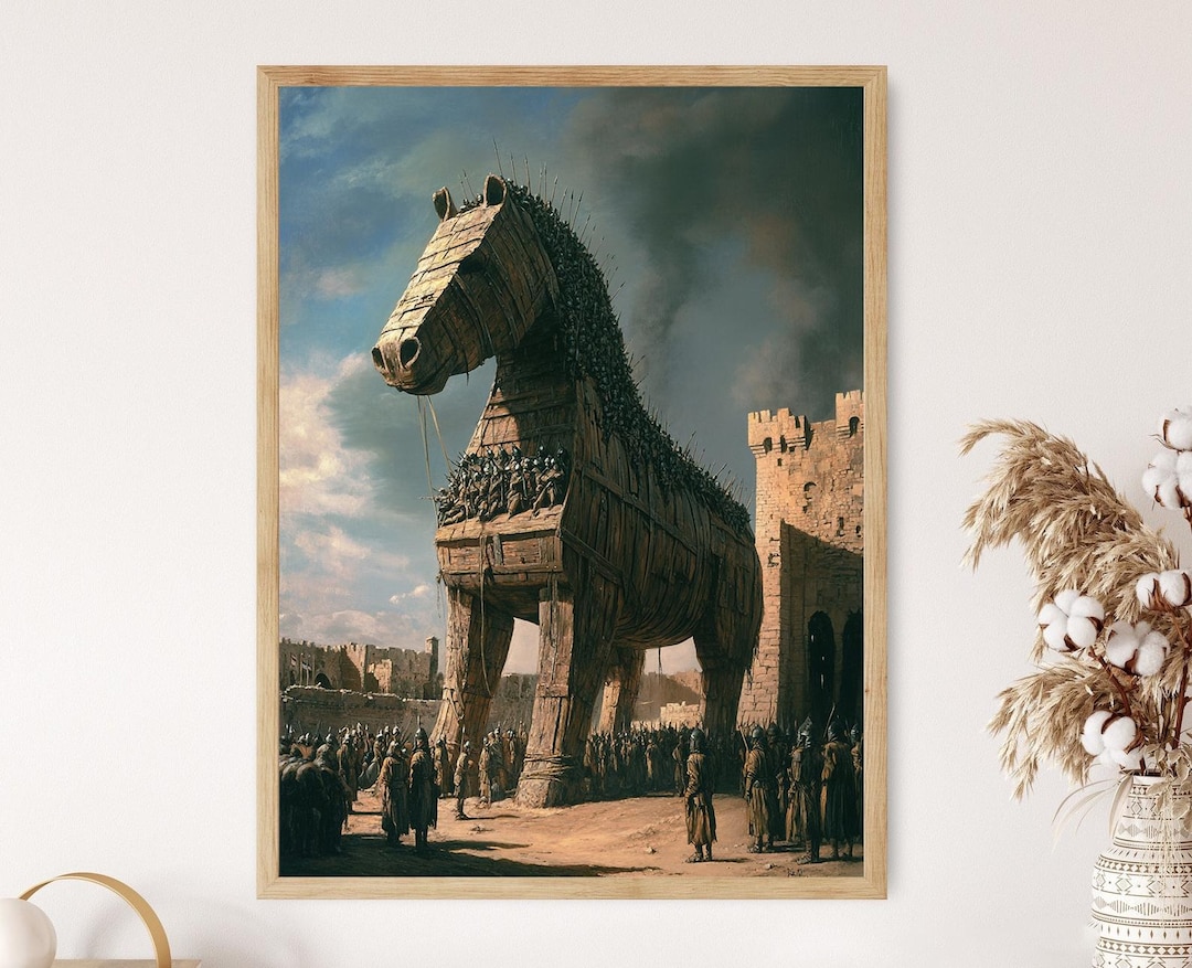 Trojan Horse Art Print Greek Mythology Trojan War Decor Etsy trojan-horse-art-print-greek-mythology-trojan-war-decor-etsy
