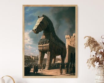 Troianisches Pferd Kunstdruck: Griechische Mythologie, Troian Krieg Dekor