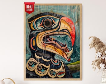 Haida Indian Art Print, Pacific Northwest Coast Native American