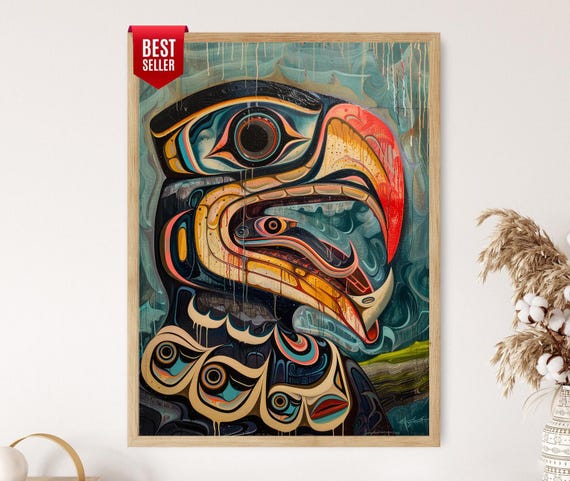 Haida Raven Art Print: Pacific Northwest Cultural Design - Etsy