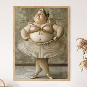Pies brillantes con tutú, obra de arte divertida, decoración inspiradora y caprichosa, arte mural para la confianza corporal, regalo divertido para amigos.