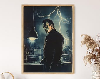 Dr. Frankenstein Art Print: Gothic Horror Decor, Mary Shelley Inspired