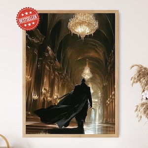 The Phantom of the Opera Art Print, Paris Opera House Scene Poster, French Gothic Literature Wall Decor, Romantic Musical Theater Artwork