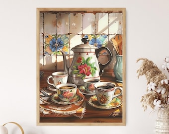 Sunlit Coffee Break: Embracing Cuban Culture with 'Cafecito Mañanero' Wall Art