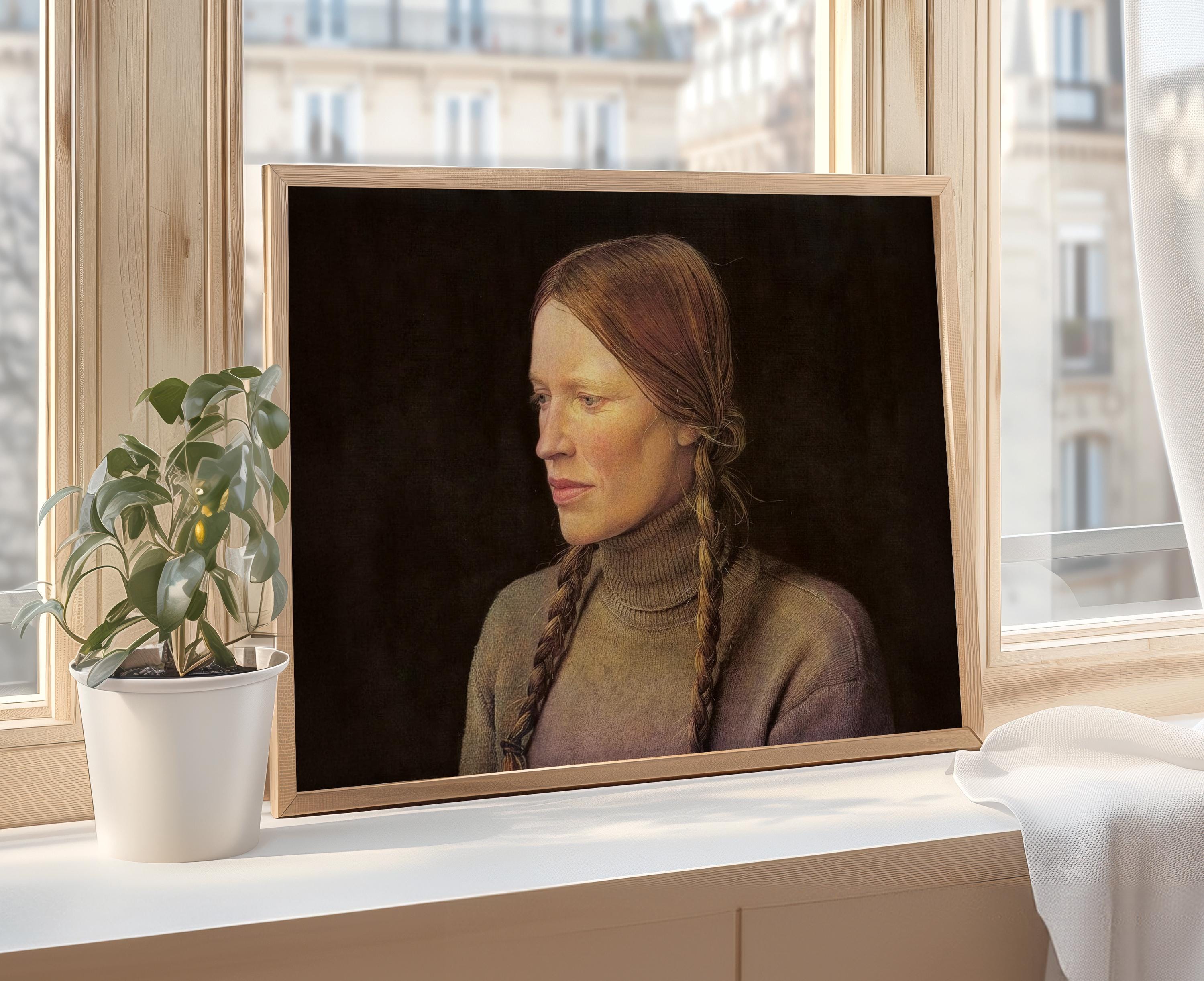 Braids (1979), Portrait of Helga Testorf by Andrew Wyeth - Etsy