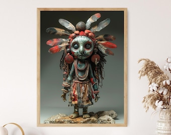 Elegua Santeria Icon Stampa artistica - Decorazione religiosa afro-cubana - Regalo devozionale per i credenti