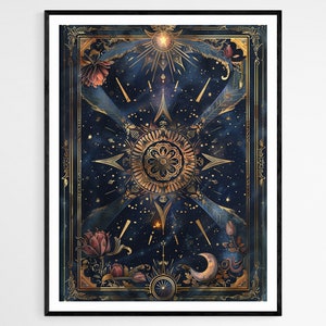 Cartel moderno de la carta del Tarot, arte del misticismo contemporáneo, mejora del Zen Den, regalo espiritista de moda