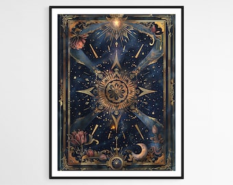Modern Tarot Card Poster, Contemporary Mysticism Art, Zen Den
