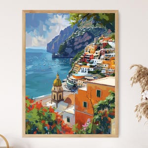 Positano Italy Giclée Print, Enchanting Coastal Landscape Art, Beautiful Amalfi Accent, Holiday Gift