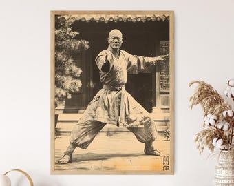 Vintage Wing Chun Poster: Cantonese Kung Fu Art Print