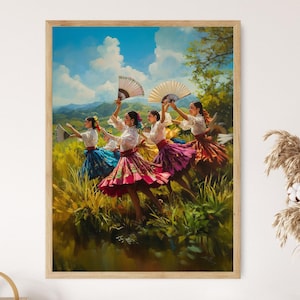 Cariñosa Dance Art Print, Traditional Filipino Folk Dance