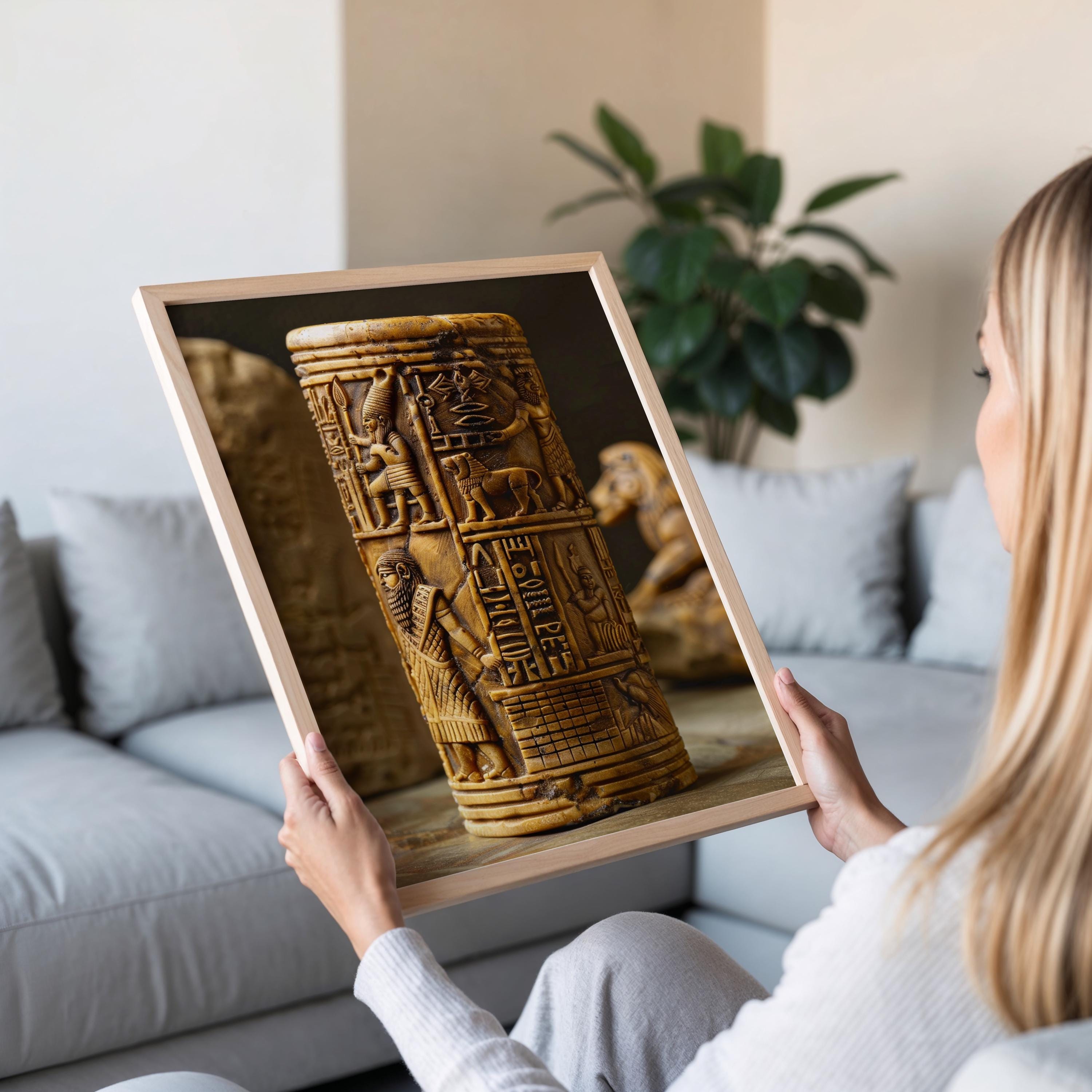 バビロニアの円筒印章、楔形文字、古代の遺物、メソポタミアのシンボル