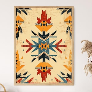Navajo Pattern Art Print, Southwestern Decor, Wall Art for Home, Unique Housewarming Gift